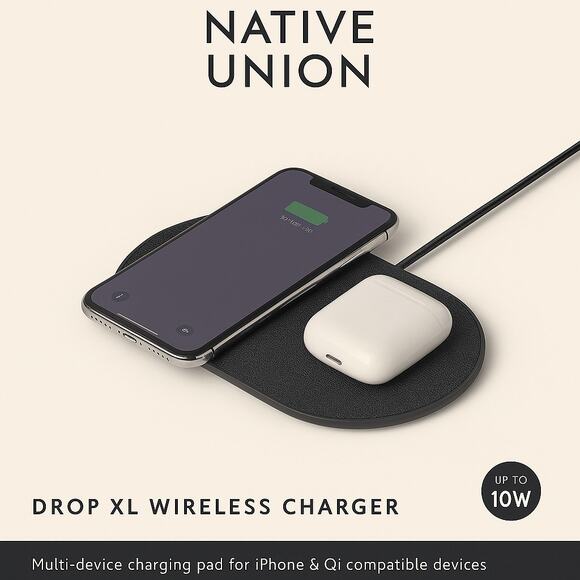 Native Union Drop XL Wireless Charger – Black - Picture 1 of 3